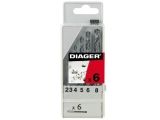 Набор сверл по мет. 2-8мм 6шт HSS Standard (Diager) (750С)