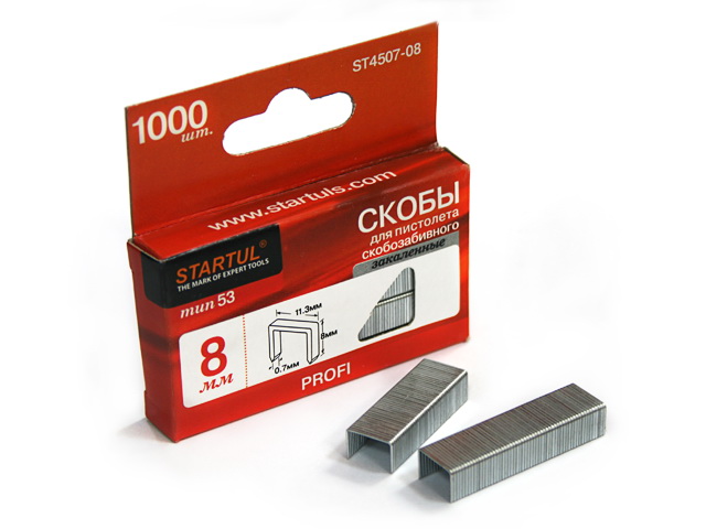 Скобы закалённ. 6мм тип 53 (1000шт) STARTUL PROFI (ST4507-06)