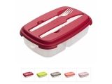 Контейнер пласт. прямоуг. 0.5 л + 0.3 л, с крышкой, Frigo Lunch, DRINA