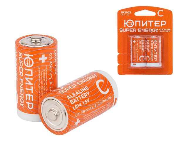 Батарейка C LR14 1,5V alkaline 2шт. ЮПИТЕР