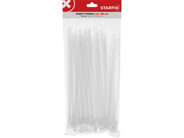 Image 3 Хомут-стяжка 7.6х250 мм белый (100 шт в уп.) STARFIX