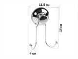 Watch image 2 Крючок двойной настенный на вакуумной присоске, хром. сталь, FIX LOCK, PERFECTO LINEA