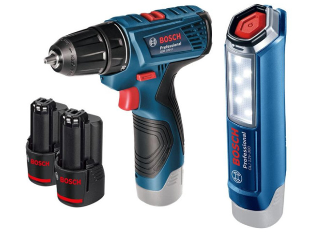 Аккум. дрель-шуруповерт BOSCH GSR 120-LI в чем. + фонарь GLI 12V-300