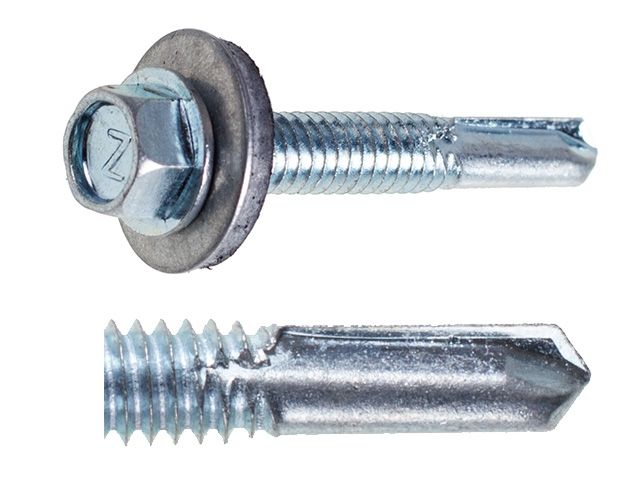 Саморез кровельный 5.5х32 мм цинк, шайба с прокл., PT5 (250 шт в карт. уп.) STARFIX