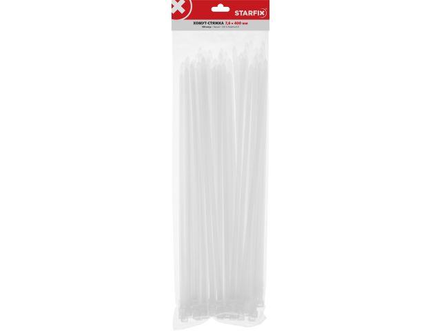 Image 3 Хомут-стяжка 7.6х400 мм белый (100 шт в уп.) STARFIX