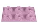 Форма для выпечки, силиконовая, прямоугольная на 6 кексов, 29.2 х 17.3 х 3.5 см, лило,PERFECTO LINEA