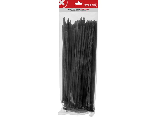 Image 3 Хомут-стяжка 7.6х350 мм черный (100 шт в уп.) STARFIX