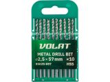 Сверло по металлу ц/х 2.5х30х57 мм HSS, комплект из 10-ти шт ВОЛАТ