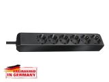 Удлинитель 1.5м (6 роз., 3.3кВт, с/з, ПВС) черный Brennenstuhl Eco-Line