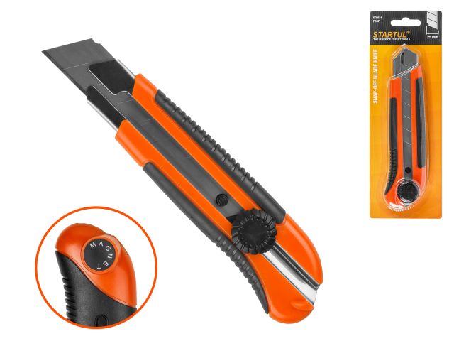 Нож пистолетный с выдвижным лезвием 25мм STARTUL PROFI (ST0934)