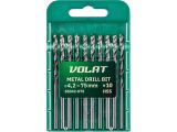 Сверло по металлу ц/х 4.2х43х75 мм HSS, комплект из 10-ти шт ВОЛАТ