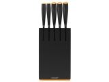 Набор ножей 5 шт. с деревянным черным блоком Functional Form Fiskars