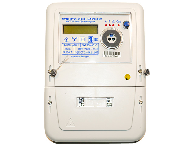Счетчик трехфазный "МИРТЕК-3-BY-W31-A1-230-5-100А-Т-RF433/1-OQ2V3"