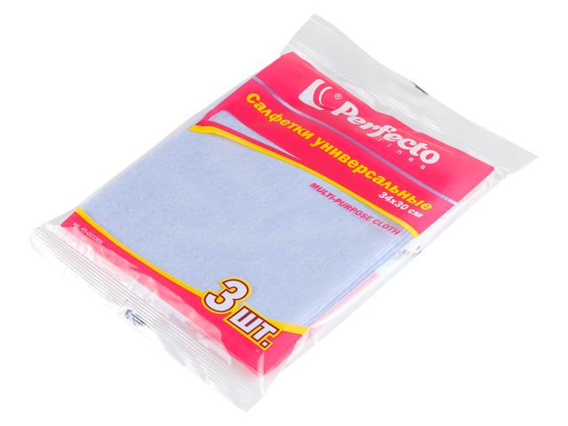 Image 2 Салфетки универсальные, 3 шт., 30х34 см, вискоза, PERFECTO LINEA