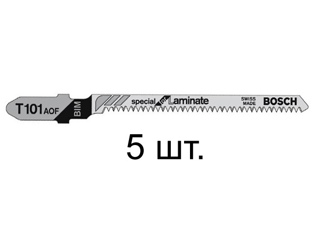 Пилка лобз. по дереву/ламинату T101AOF (5 шт.) BOSCH