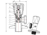 Watch image 2 Кран вентильный 1/2" нар. х 3/4" нар. для стир. машины ХРОМ., AV Engineering