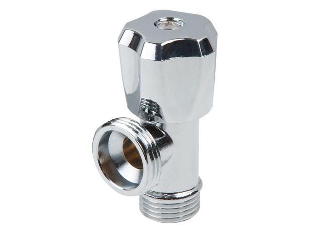 Image 1 Кран вентильный 1/2" нар. х 3/4" нар. для стир. машины ХРОМ., AV Engineering