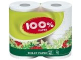Бумага туалетная 4 рулона 100% Paper