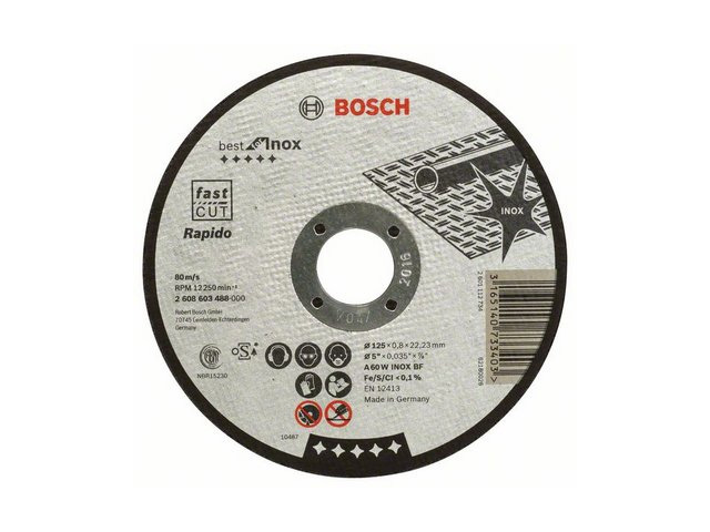 Круг отрезной 125х0.8x22.2 мм для нерж. стали Best BOSCH