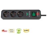 Удлинитель / фильтр сетев. 1.5м (3 роз., 3.3кВт, с/з, выкл., ПВС) Brennenstuhl Eco-Line