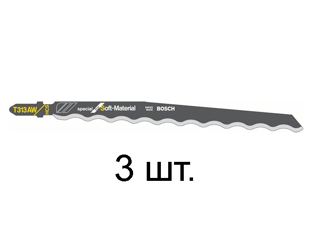 Пилка лобз. по мягким матер. T313AW (3 шт.) BOSCH