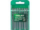 Сверло по металлу ц/х 4.0х43х75 мм HSS, комплект из 10-ти шт ВОЛАТ