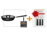 Сотейник 2.2 л c крышкой Hard Face FISKARS + Набор ножей 3 шт. Functional Form Fiskars