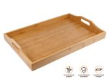 Поднос бамбуковый с ручками, прямоугольный, 46х31 см, BAMBOO, PERFECTO LINEA
