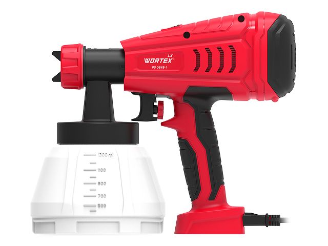 Краскораспылитель электрический WORTEX LX PS 0845-1 в кор. 550 Вт, 800 мл/мин, 1.3 л бак