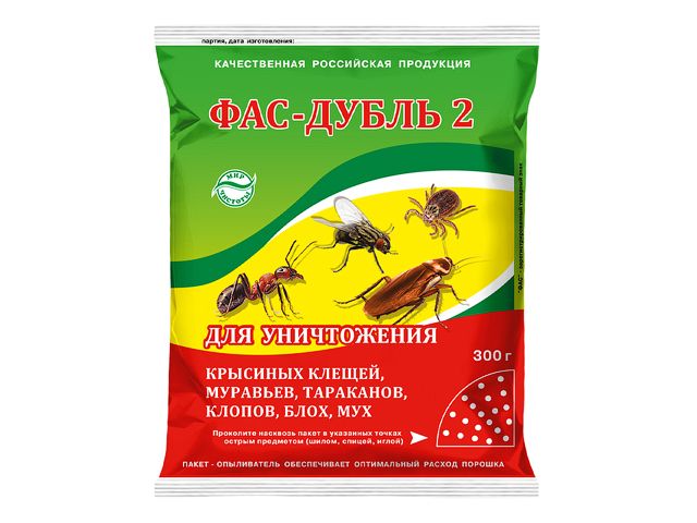 Средство от насекомых Фас-Дубль 2 (дуст) 300 г