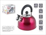 Чайник со свистком, нержавеющая сталь, 2.5 л, серия Holiday, вишневый металлик, PERFECTO LINEA