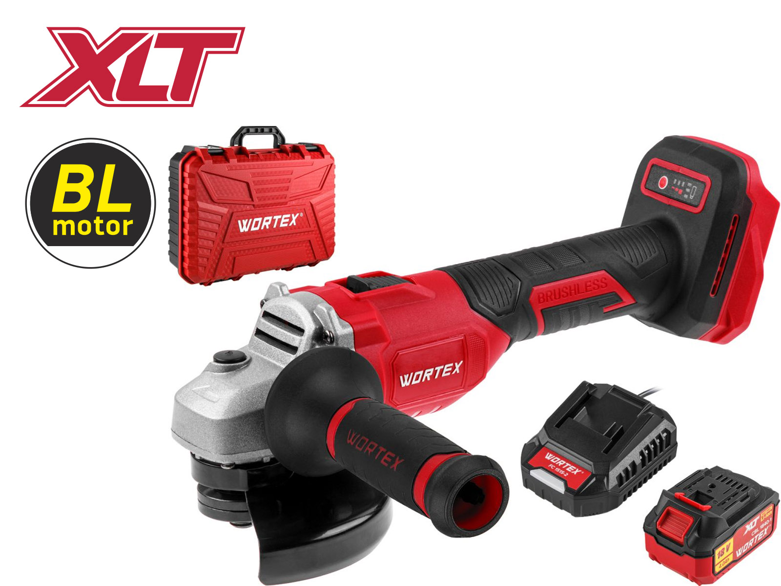 Аккум. углошлифмашина WORTEX LX CAG 1812-1 E в чем. ALL1 МЕГА АКЦИЯ БЕСЩЕТ., 18 В, 125 мм, 8000 об/м