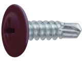 Саморез 4.2х19 мм с прессшайбой, цинк, со сверлом, RAL 3005 (150 шт в пласт. конт.) STARFIX