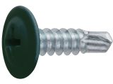 Саморез 4.2х19 мм с прессшайбой, цинк, со сверлом, RAL 6005 (50 шт в зип-локе) STARFIX