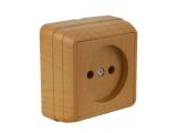 Розетка 1-ая (открытая, б/з) дуб, BRON, MUTLUSAN