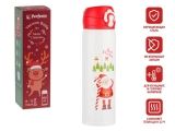 Термос, 480 мл, нержавеющая сталь, MERRY CHRISTMAS, белый, PERFECTO LINEA