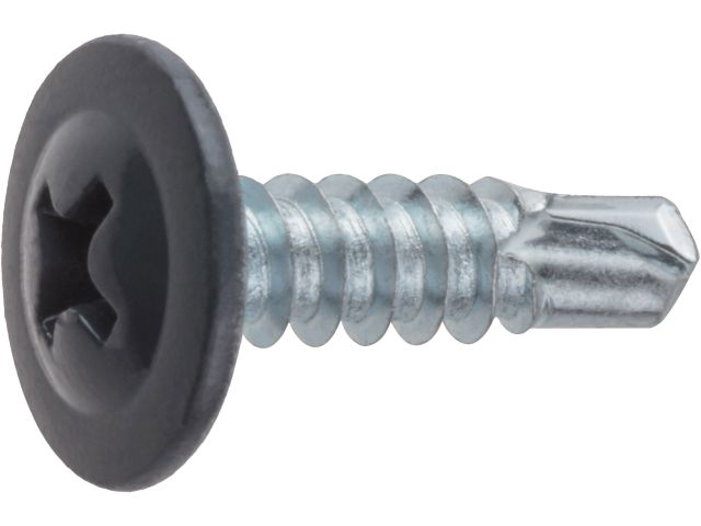 Image 1 Саморез 4.2х19 мм с прессшайбой, цинк, со сверлом, RAL 7024 (12000 шт в коробе) STARFIX