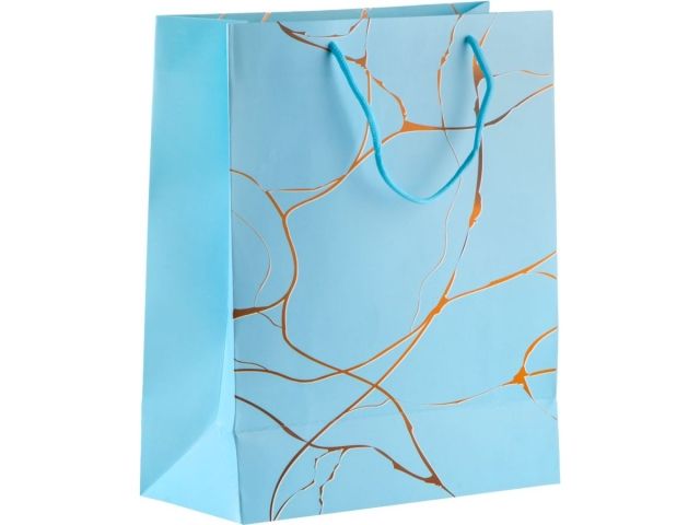 Image 2 Пакет подарочный с ручками, 32х26х12 см., голубой, серия Amelia, PERFECTO LINEA