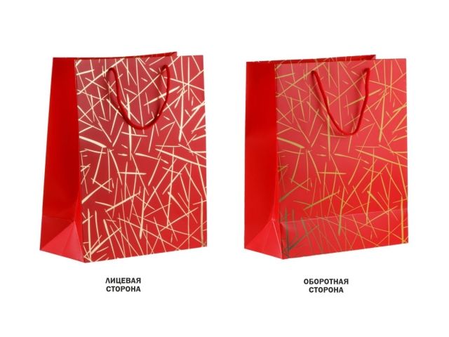 Image 4 Пакет подарочный с ручками, 32х26х12 см., красный, серия Emma, PERFECTO LINEA