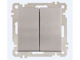 Выключатель 2-клав. (скрытый, без рамки, пруж. зажим) серебро, DARIA, MUTLUSAN