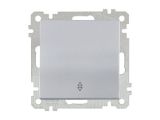 Выключатель проходной 1-клав. (скрытый, винт. зажим) серебро, ELITRA, MUTLUSAN