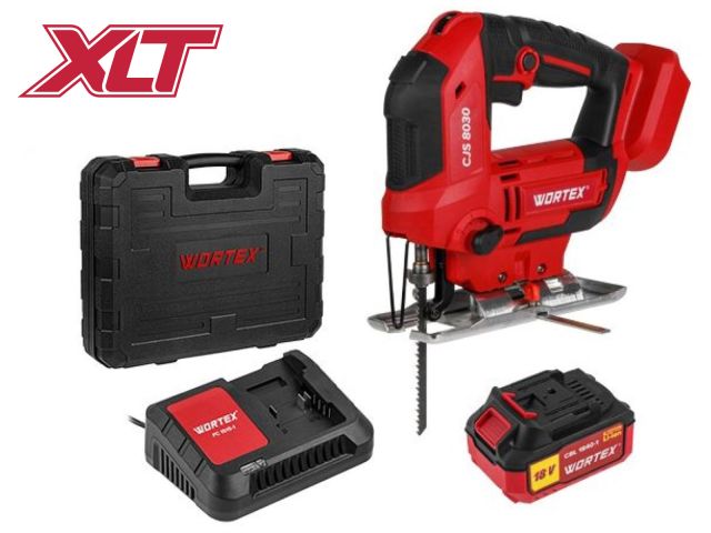 Аккум. лобзик WORTEX CJS 8030 в чем. ALL1 МЕГА АКЦИЯ 18 В, 500-3000 об/мин, 85 мм, 1х4 А*ч