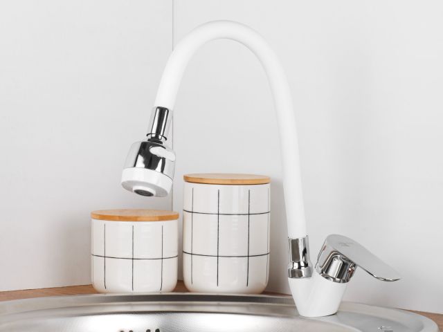 Image 2 Смеситель для кухни D35-A, серия 290 белый, ECONOCE