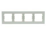 Рамка 4-ая горизонтальная белое стекло ELITRA, MUTLUSAN