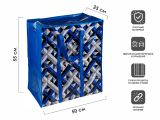 Сумка хозяйственная на молнии, синий узор, 50х55х25 см, PERFECTO LINEA