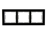 Рамка 3-ая горизонтальная черное стекло ELITRA, MUTLUSAN