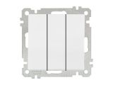 Выключатель 3-клав. (скрытый, винт. зажим) белый, ELITRA, MUTLUSAN