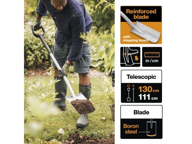 Image 13 Лопата штыковая телескопическая прямая Xact FISKARS