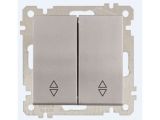 Выключатель проходной 2-клав. (скрытый, без рамки, пруж. зажим) серебро, DARIA, MUTLUSAN