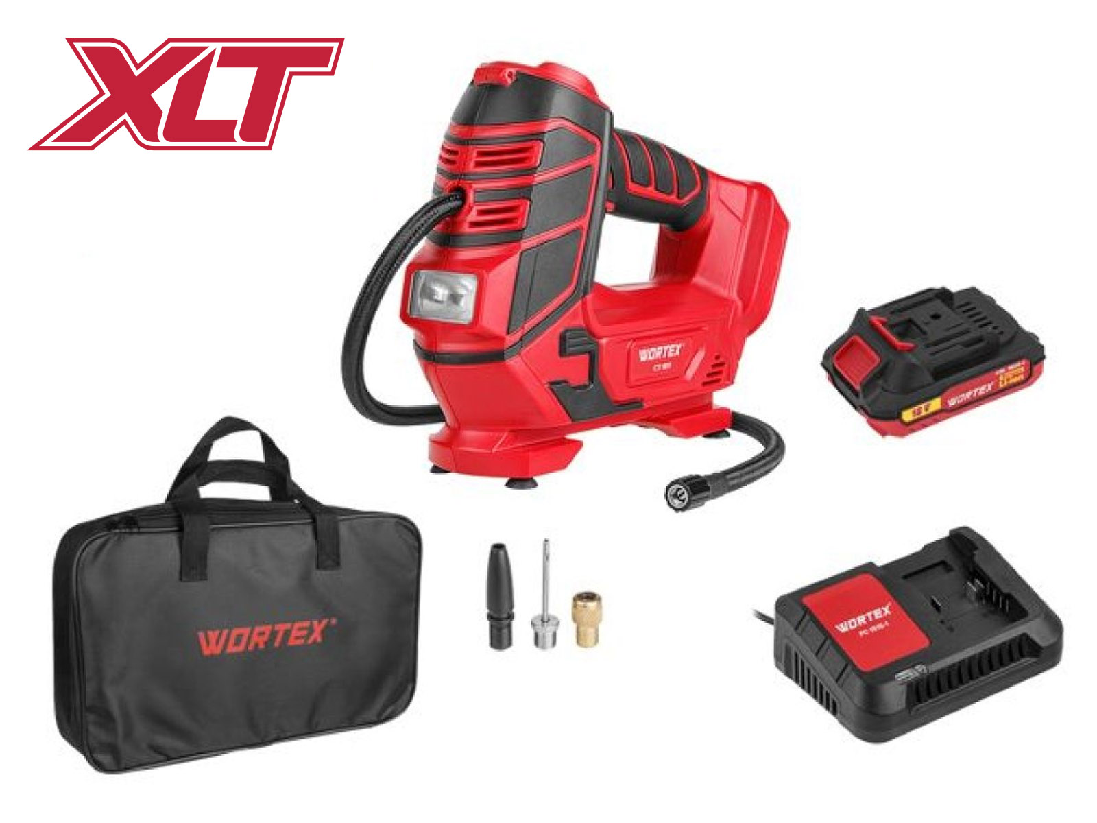 Аккум. компрессор WORTEX CTI 1811 в кор. ALL1 МЕГА АКЦИЯ 18 В, 11 бар, 12 л/мин, 1х2 А*ч, зу
